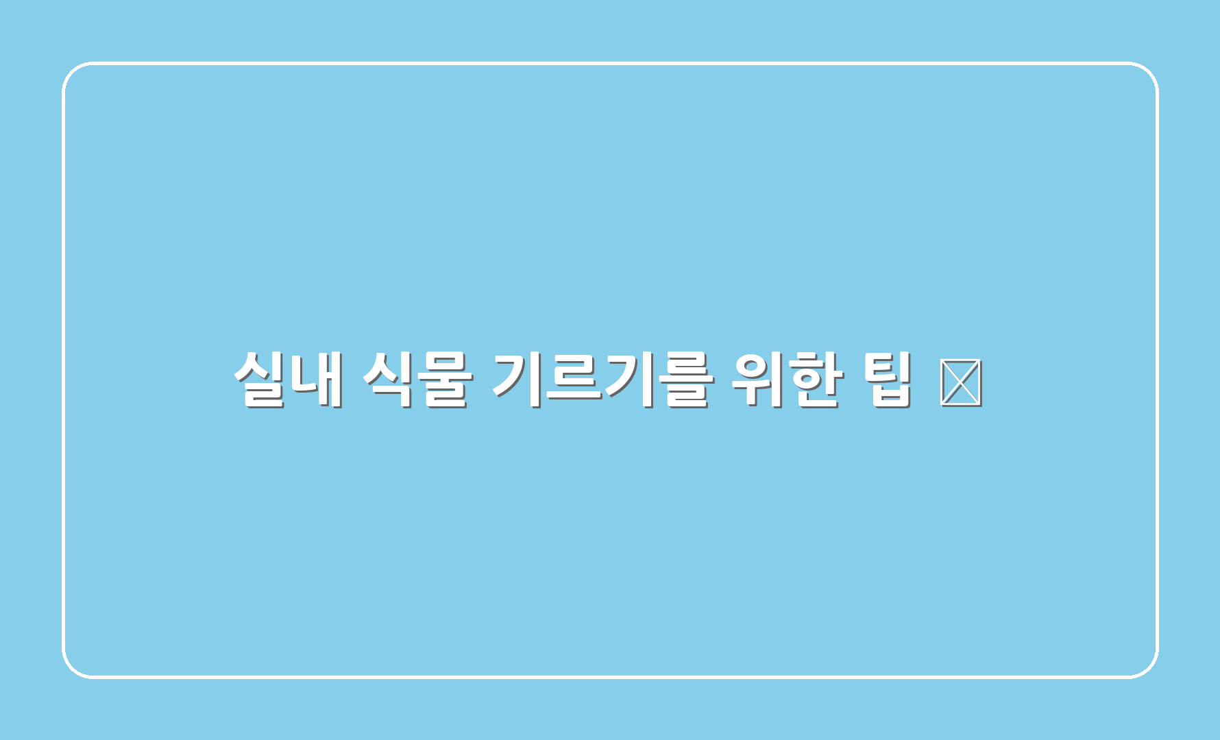 실내 식물 기르기를 위한 팁 🌸